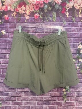 Jockey Olive Drawstring Relaxed Women's Shorts great for summer large